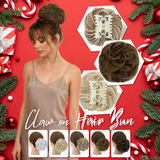 Fluffy Curly Messy Bun Hairpiece Big Claw Clip In Scrunchie Updo Hair Extensions
