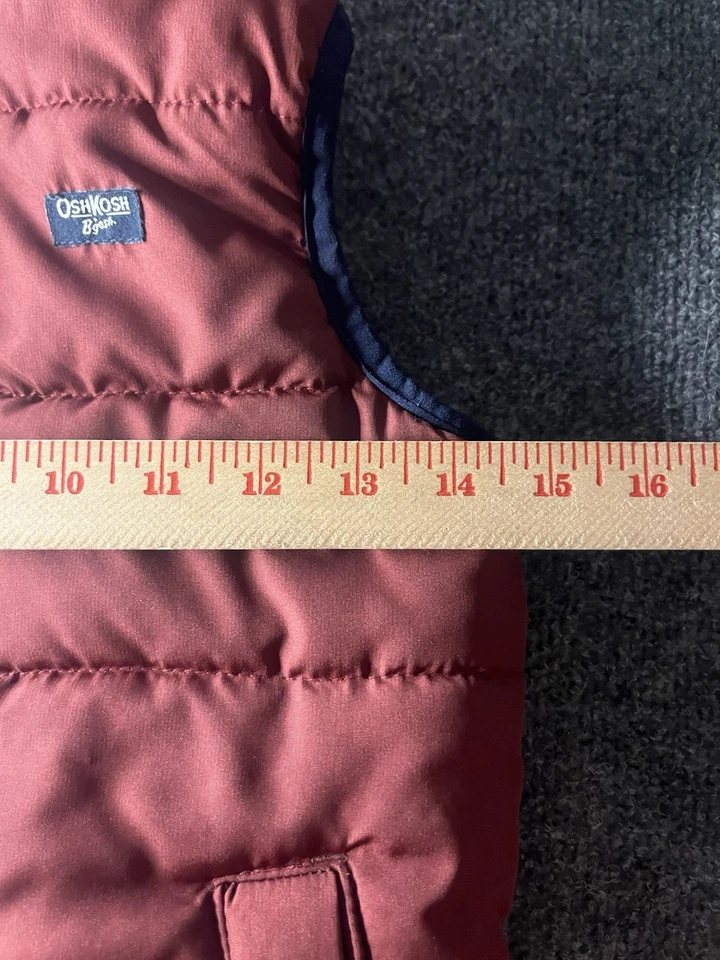 oshkosh kids vest size age 7 full zip vintage unisex puffer jacket sleeveless - Image 3 of 4