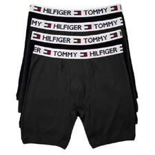 Tommy Hilfiger Men's 4 Pocket Boxer Brief, Black, XLarge