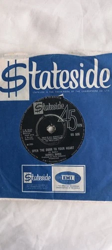 NORTHERN SOUL DARRELL BANKS OPEN THE DOOR TO YOUR HEART/OUR LOVE 7" VINYL RECORD
