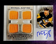 2024-25 UD The Cup MICHAEL BUNTING AUTO QUAD JERSEY FOUNDATIONS #12/15 Penguins
