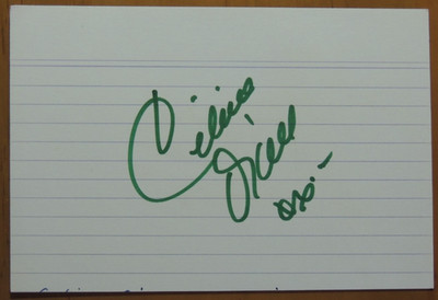 Celine Dion Sängerin Eurovision 1988 Frühes Autogramm auf Karteikarte