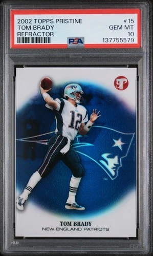 2002 TOPPS PRISTINE REFRACTOR #15 TOM BRADY 200/349 PSA 10