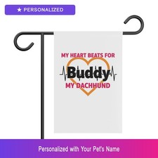 Custom Pet Paw Print Garden Flag Personalized Name Yard Banner Dog Owner
