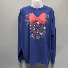 Disney Minnie Mouse Holiday Snowflakes Sweatshirt 2XL