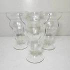 Vintage Federal Glass Co. Lido Footed Soda Fountain Clear Tumblers Set of 4