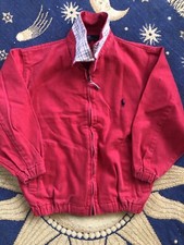 Polo Ralph Lauren Jacket Youth Large Red Harrington Sailing Vintage made in USA