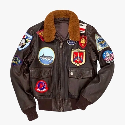 CHAQUETA DE VUELO DE CUERO REAL PARA HOMBRE TOM CRUISE TOP GUN PETER MAVERICK BOMBER PIEL