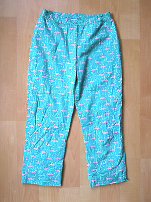 Lilly Pulitzer go fish go to hell cotton capri pants lined 4 wild teal pink