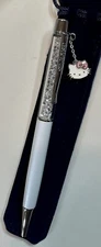 signed Swarovski~Crystalline Ballpoint PEN~HELLO KITTY charm~white wCrystals NEW