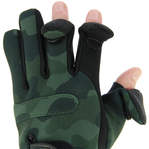 NGT Neopren Handschuhe Split Finger | Für Fischen, Jagen, Schießen, Winter, Camouflage, X-Large