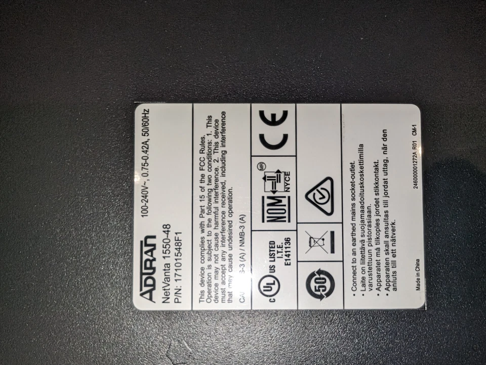 Adtran Netvanta 1550-48 48-Port Gigabit Networking Switch 17101548F - Image 2 of 2