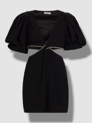 $595 A.L.C. Women's Black Hazel Cutout Rhinestone-Trim Mini Dress Size 2 |  eBay