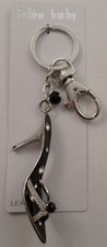 Rhinestone Bling High Heel Pump Show Charm Key Chain Purse Fob Charm