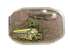 Vintage AL School Bus Car Belt Buckle By HOOK FAST REG US PAT. OFF. 32217