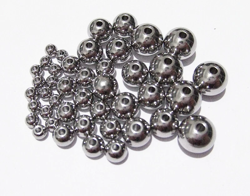 perline distanziali in accaio inox 3-10mm colore argento scuro bijoux