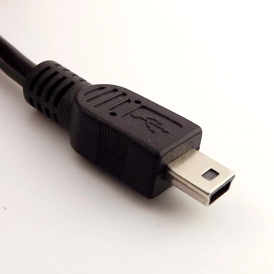 10pcs Mini USB 5 Pin Male to USB 2.0 A Female Socket Panel Mount Cable 1FT Black - Image 4 of 4