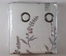 NEXT EMBROIDERED ADA LEAF FLORAL EYELET FULLY LINED CURTAINS NATURAL 168 X 183CM