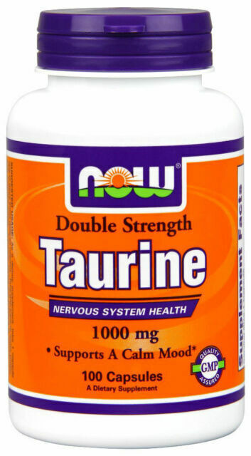 NOW Foods Double Strength Taurine 1000mg 100 Vegetarian Capsules, Nervous System - Image 2