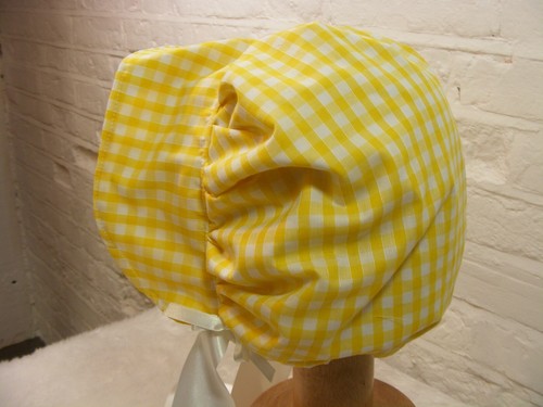 ADULT BABY SISSY BONNET blue gingham HAT COSPLAY LOLITA FANCYDRESS Victorian - Picture 18 of 40