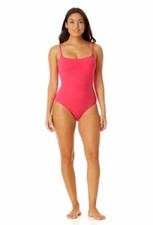 Anne Cole L22841 Womens Pink Lingerie Maillot One-Piece Swimsuit Size 14