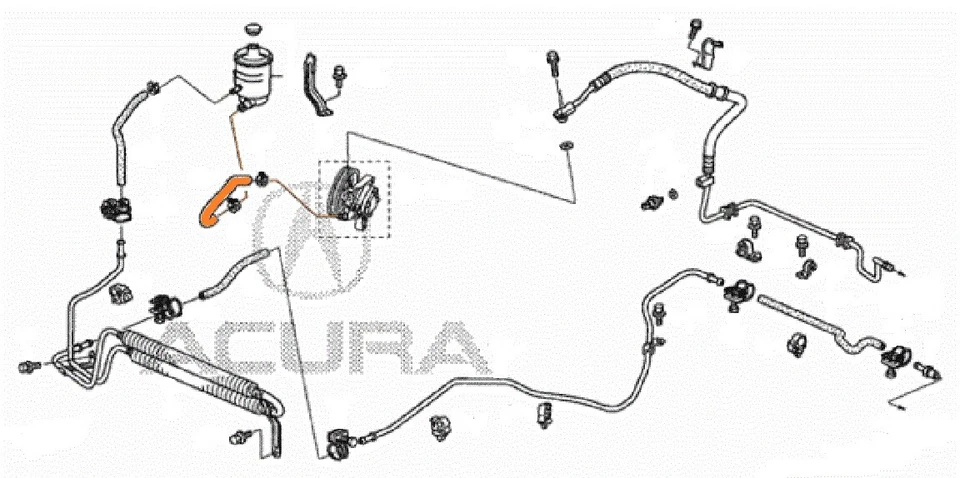 Genuine OEM Power Steering Pump Suction HOSE  ACURA RL 05 06 07 08 09 10 11 12 Foto 3 de 3