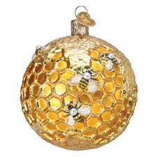 Old World Christmas Bee Blessed Round Ornament w
