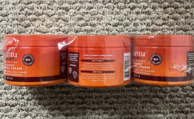 3 Cantu Coconut Curling Cream with Shea Butter for Natural Hair, 12 oz.