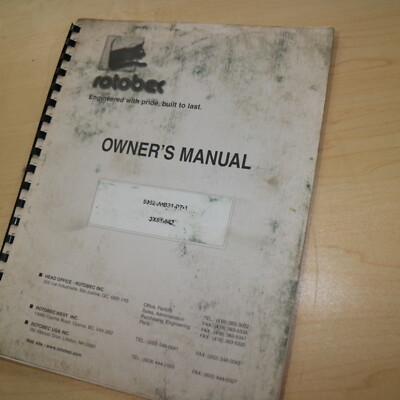 ROBOTEC Rotation System Loader Owner Operator Operation Parts Manual Book list
