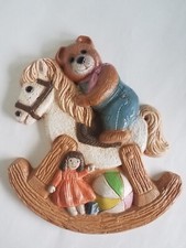 Vintage Frankies Designs Bear On A Rocking Horse - 1986