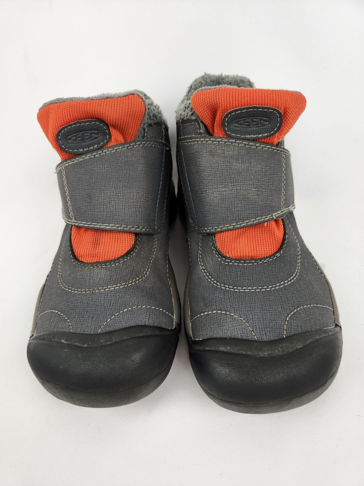 Keen Boots Kootenay bambini giovani taglia 3 grigio pelle foderata pile scarpe da neve invernali