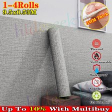 4X Thick Linen Waterproof Wallpaper Self Adhesive Peel and Stick Contact Paper