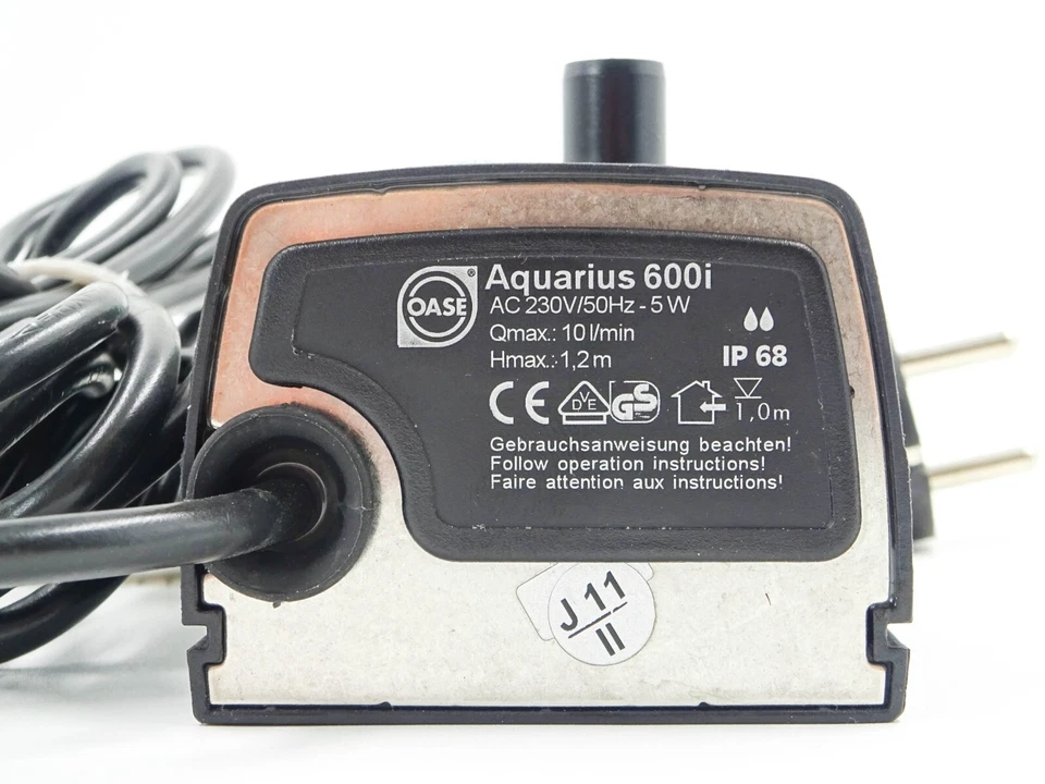 Oase Aquarius 600i Zimmer Springbrunnenpumpe Indoor Wasserspiel Pumpe - 53038 - Bild 2 von 4