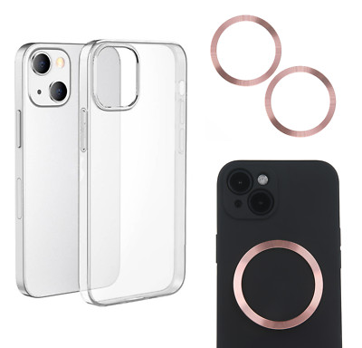 FÜR APPLE IPHONE 13 PRO - Hülle Case Etui Tasche + 2szt Magsafe Metallring ROSA