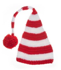 Christmas Red White Striped Baby Elf Knit Hat 6-12 Months
