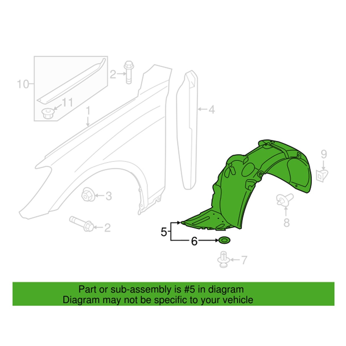 ⭐OEM⭐Fender Liner Front Left For 2015 2016 2017 Hyundai Genesis