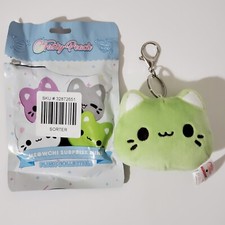 Tasty Peach Meowchi Mini Cats Blind Box Plush Key Chain OPEN Green Cat