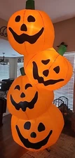 Gemmy Giant 8FT Airblown Inflatable Halloween Pumpkin Stack Totem Lights no Box