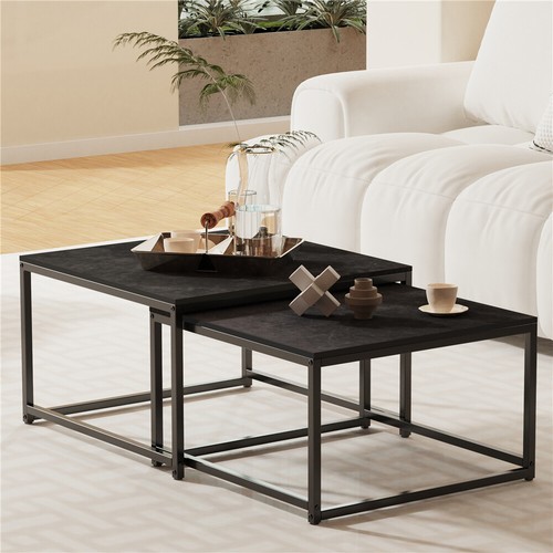 2X Sintered Stone Center Side Tables Nested Tables Studio Apartment Essentials - Picture 6 of 19