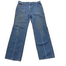 Vtg 60's Sears Roebucks Men's DISTRESSED Blue Jeans Work Chore Denim Pants 34