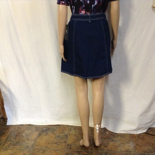 Popsugar Womens SZ 12 Short Cotton Denim Blue Jean Button Skirt New - Picture 6 of 7