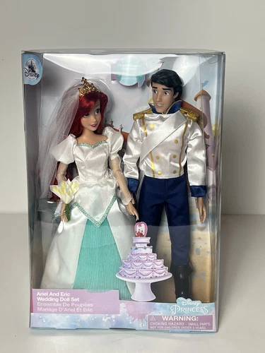 Disney Little Mermaid Ariel and Eric Classic Wedding Doll Set NEW