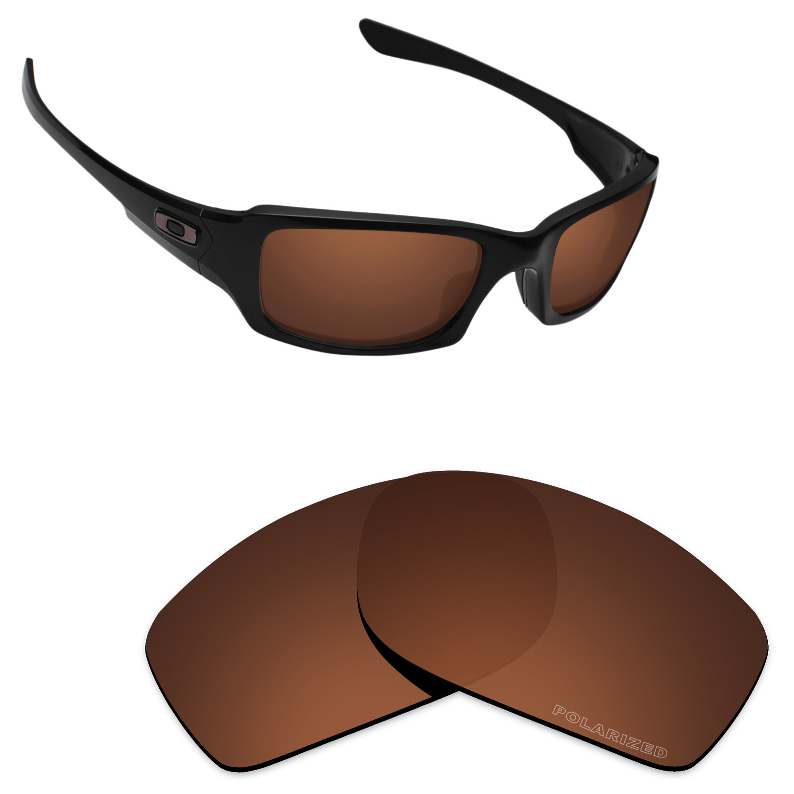 Hawkry SaltWater Proof Bronze Brown Replacement Lenses for-Oakley Fives Squared