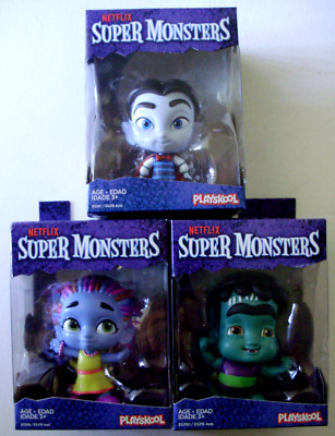 Lot of 3 Netflix SUPER MONSTERS Zoe Walker Drac Shadows Frankie Mash 4'' Tall