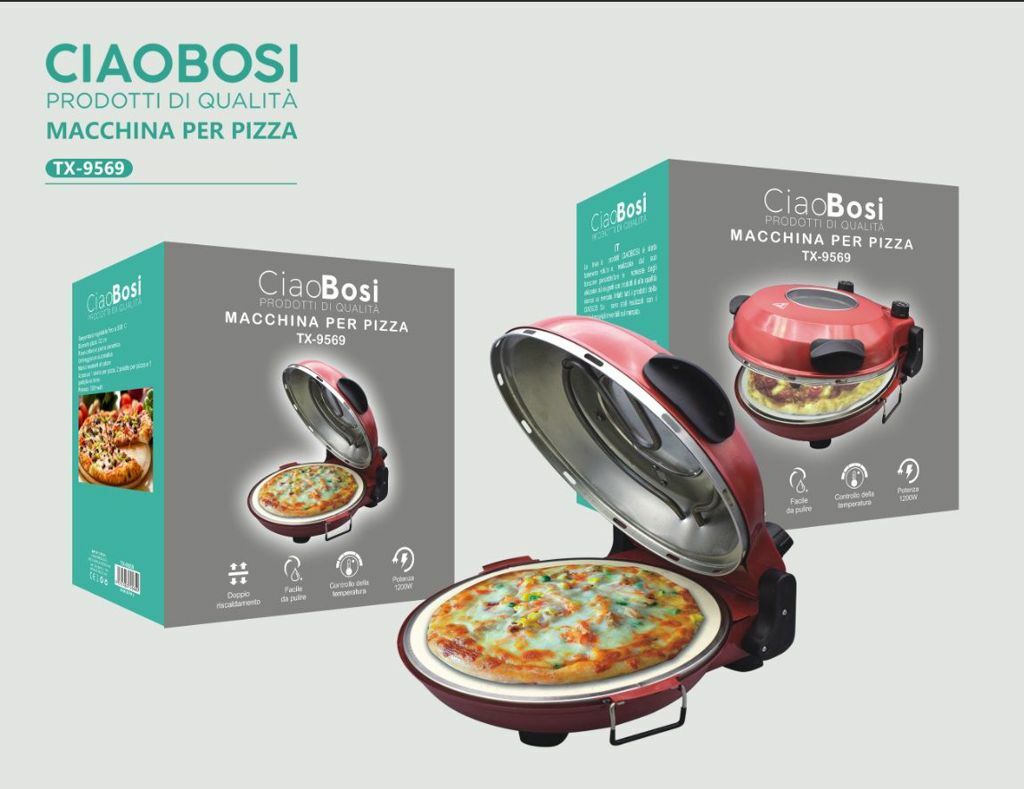 Forno Fornetto Pizza Maker Cuoci Pizza Base Refrattaria 1200w 40cm linq