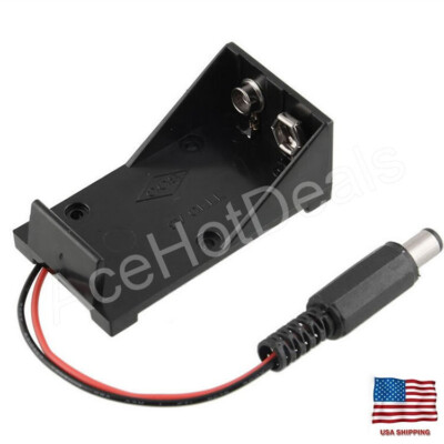 9V Battery Holder Box Case Plug 5.5 X 2.1mm for Arduino Breadboard Power Supply