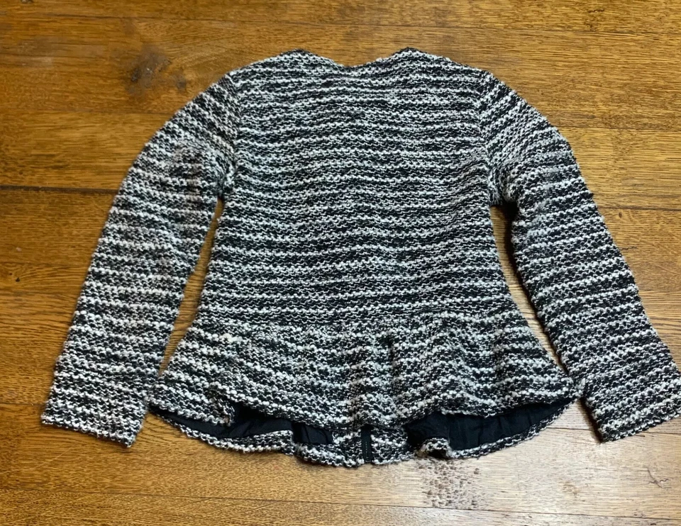 Gymboree Girls 5/6 Dressy Full Zip Shirt Jacket Black White Cute Tweed - Image 2 of 4