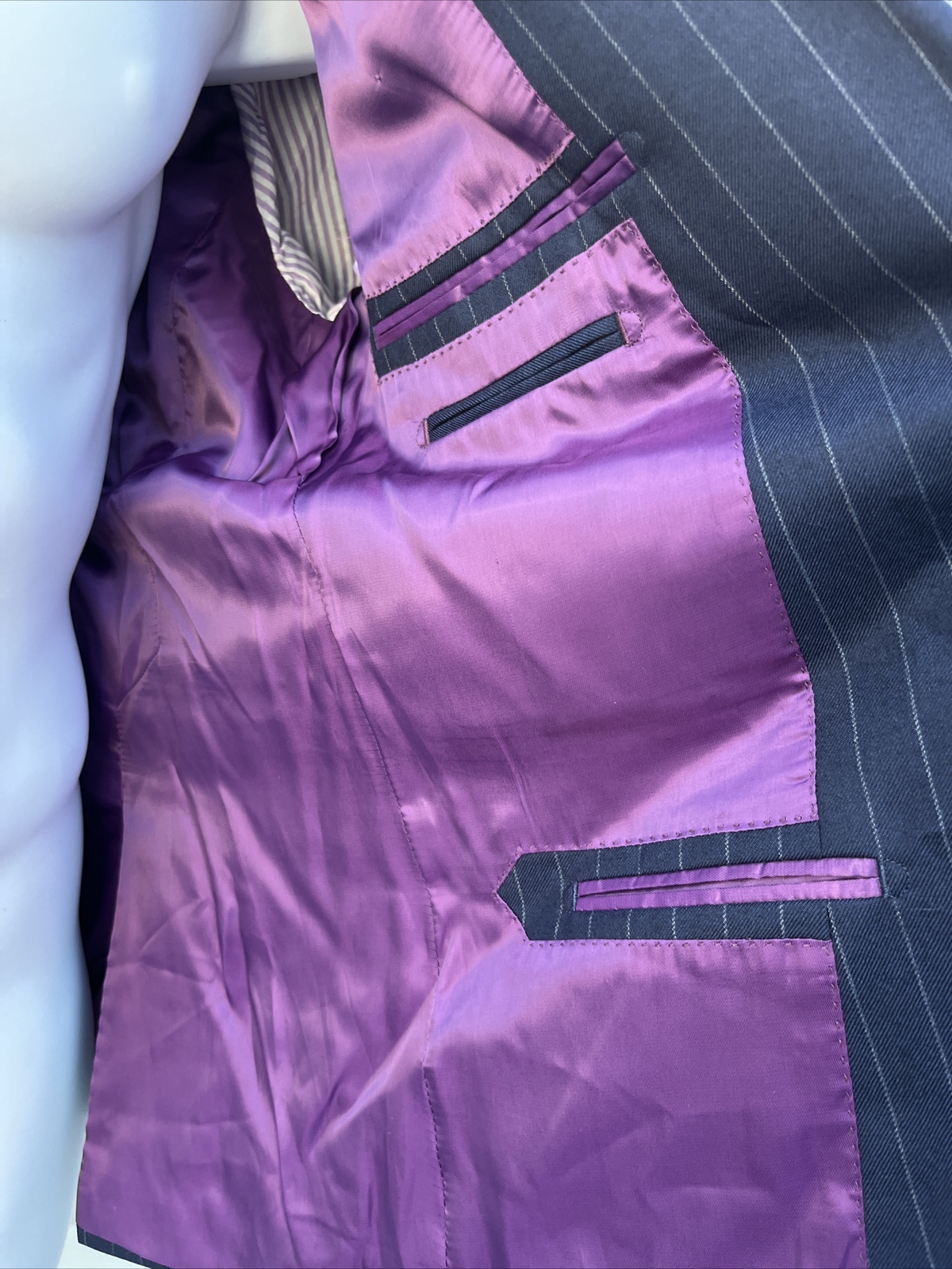 Moss Bros Wool Regular jacket & waistcoat 2 piece size 44” Blue