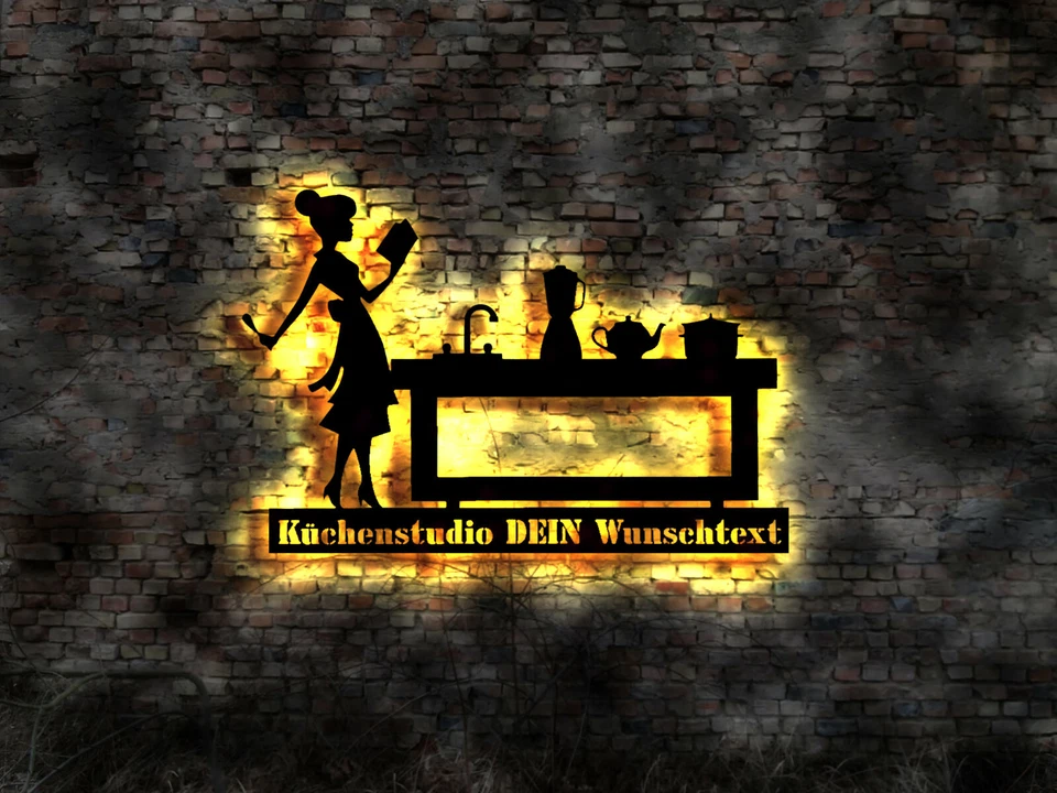 LED Schild Küche Grill no Küchenstudio Einrichtung Planung Küchen Schild Firma - Bild 1 von 1