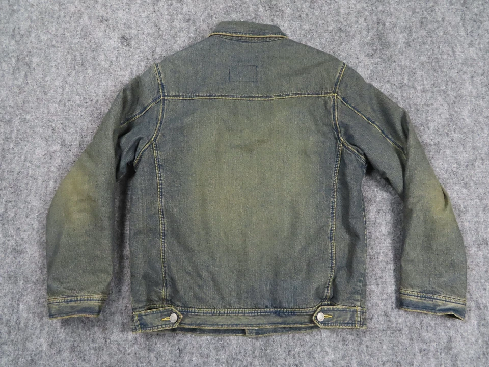 Oakley Jacket Mens Medium Blue Denim Sherpa Lined Faded Type II Coat INDUSTRIAL - Image 3 of 4